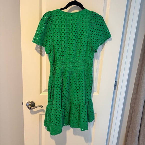 Anthropologie Green Eyelet Somerset Mini Dress | M - Picture 3 of 6